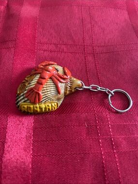 Red Lobster Shell Keyring for Reptile Habitat Accessories